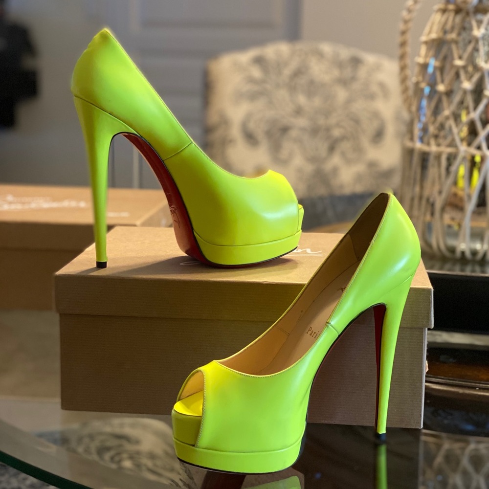 Christian Louboutin Royal Neon Lady Peep Toe 140mm